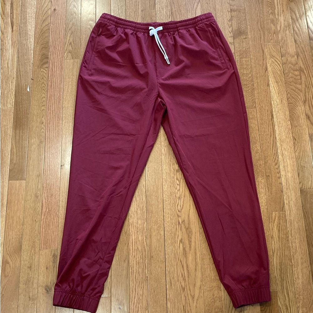 Cove Wine Color Athletic Jogger Activewear Maroon Pants